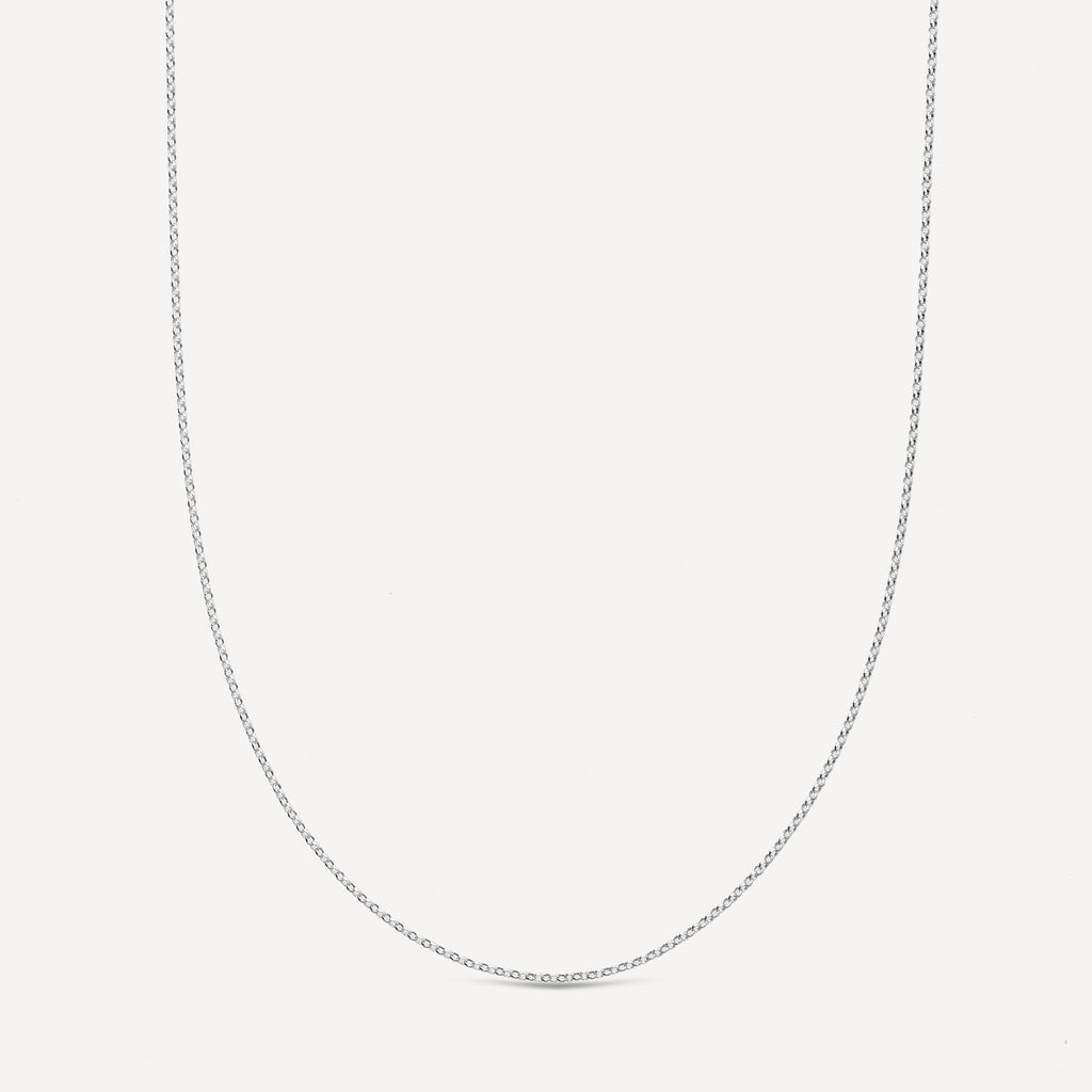 Corrente Elo 40cm em Ouro Branco 18k
