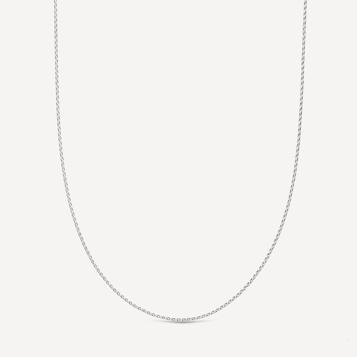 Corrente Elo 45cm em Ouro Branco 18k