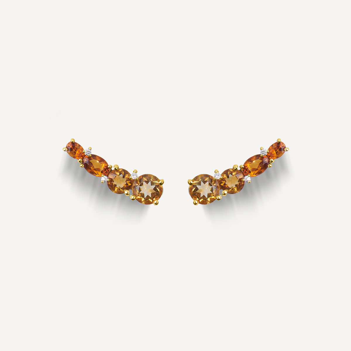 Earcuff Alba Citrinos em Ouro 18k e diamantes