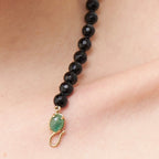 Colar Antique Esmeralda em Ouro 18k e Ônix