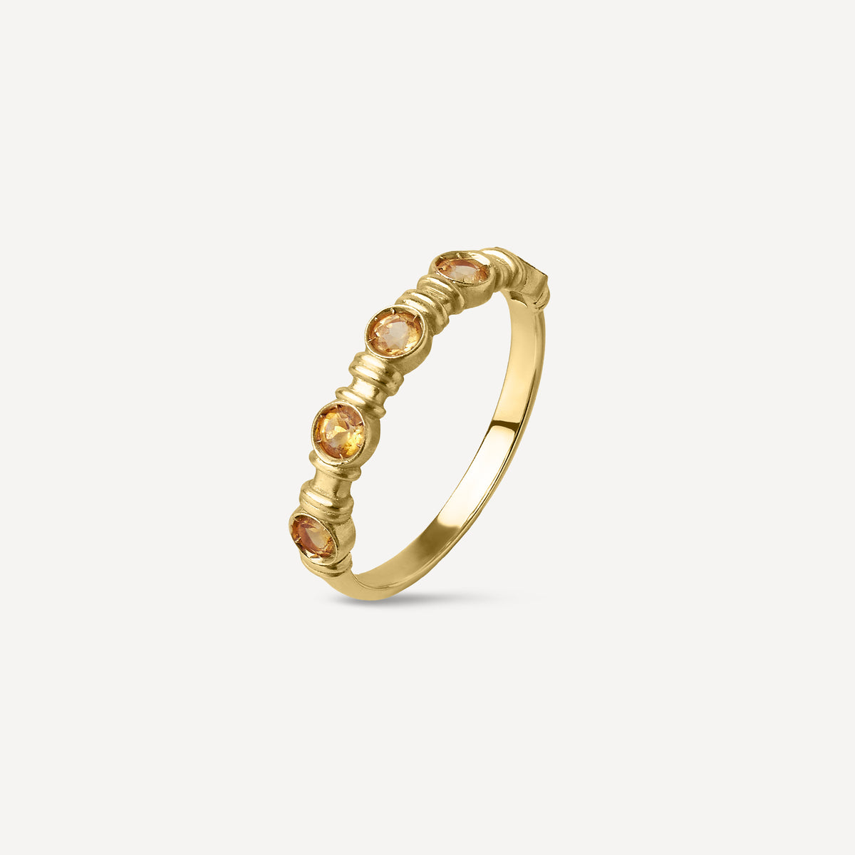 Anel Vestígio em Ouro 18k e Citrinos